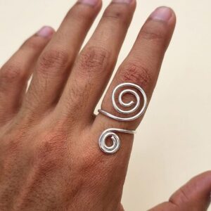 Elegance Unveiled: Exquisite 925 Sterling Silver Double Spiral Wrap Ring
